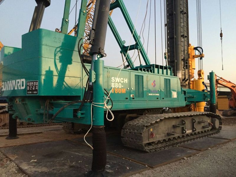 PA视讯平台SWCH880-180M全液压履带桩机闪亮登陆韩国