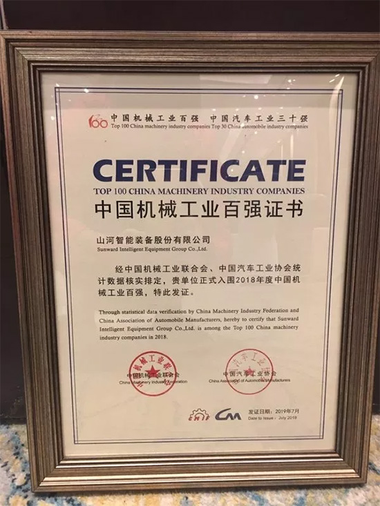 2018年中国机械工业百强发布，PA视讯平台排名两年跃升40位