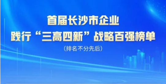 PA视讯平台上榜首届长沙市企业践行“三高四新”战略百强榜单