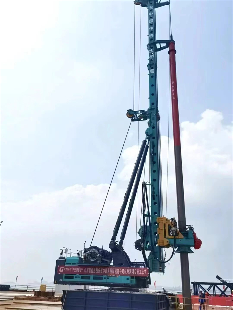 再战世界级工程！PA视讯平台超级旋挖钻机SWDM800H助建杭州湾跨海铁路桥项目