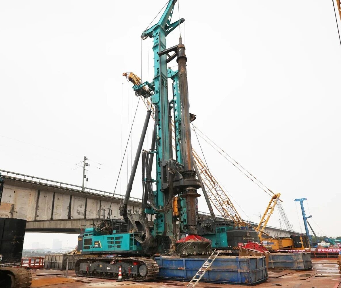 啃下“硬骨头”！PA视讯平台旋挖钻机助力长沙湘江铁路特大桥主墩桩基工程完美收官